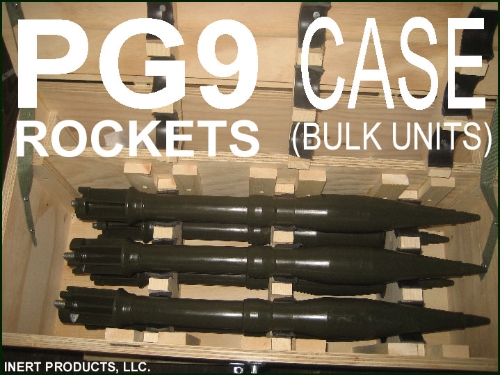 Inert, Crate of six (6) PG9 Rocket Replicas and Boosters